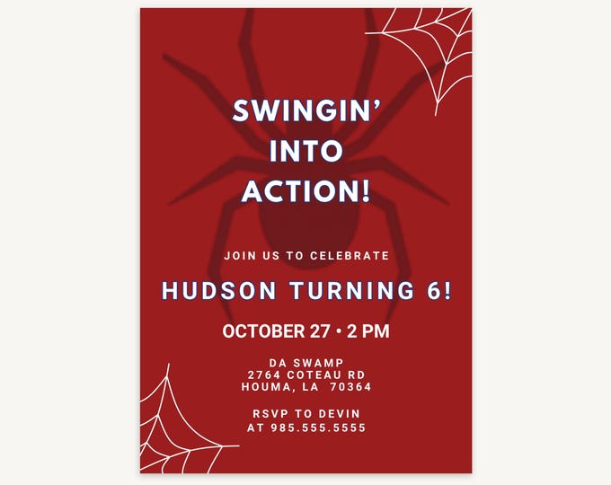 Swingin' Into Action Birthday Invitation