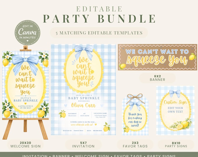 We Can’t Wait to Squeeze You Baby Sprinkle Bundle - Blue