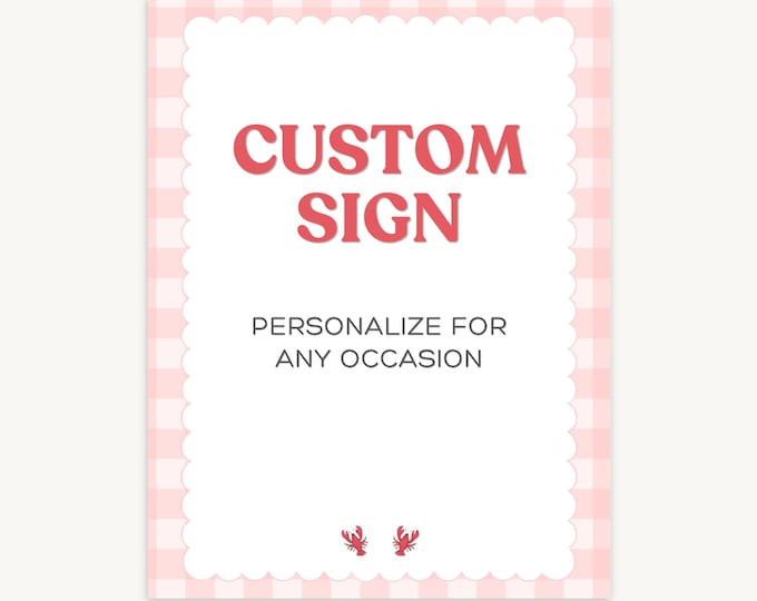 Crawfish Boil Birthday Party Sign - Pink