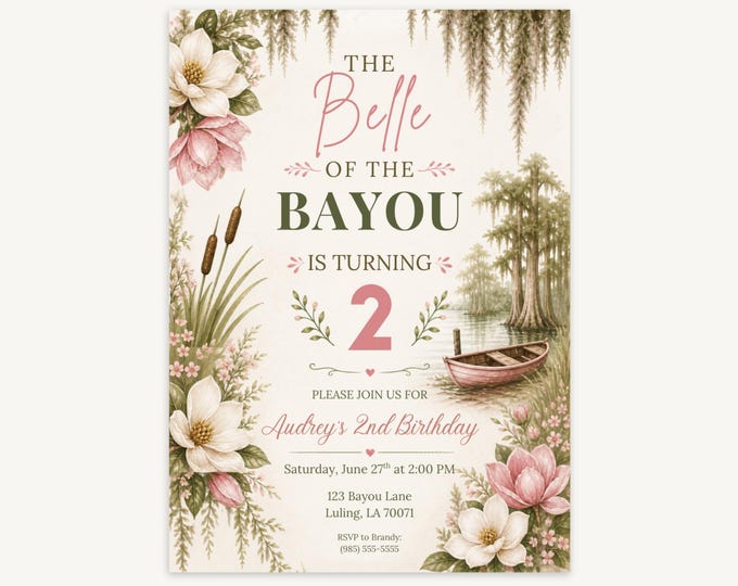 Belle of the Bayou Birthday Invitation
