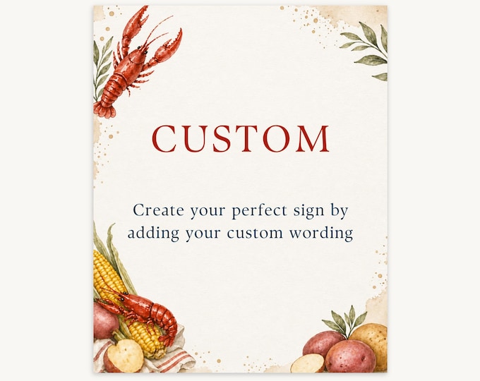 A Little Crawfish Editable Baby Shower Party Sign