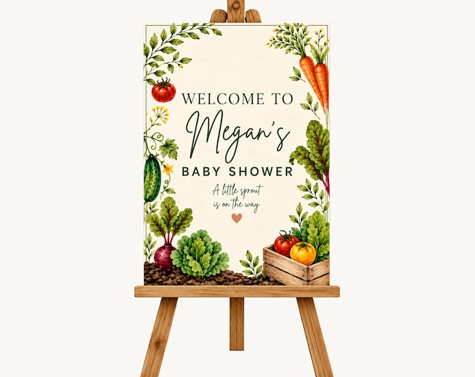 Locally Grown Baby Shower Welcome Sign