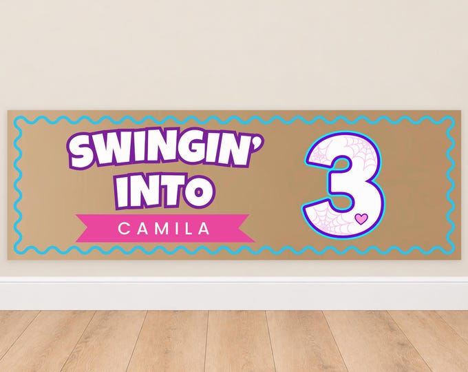 Swingin' Into Three Birthday Banner