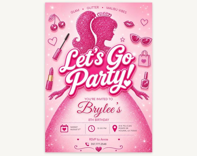 Let's Go Party Birthday Invitation