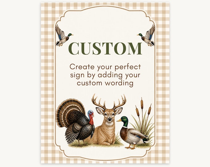 Calling All Party Animals Birthday Party Sign - Brown