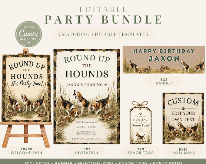 Round Up the Hounds Birthday Party Bundle