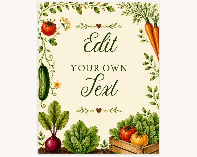 Locally Grown Baby Shower Party Sign