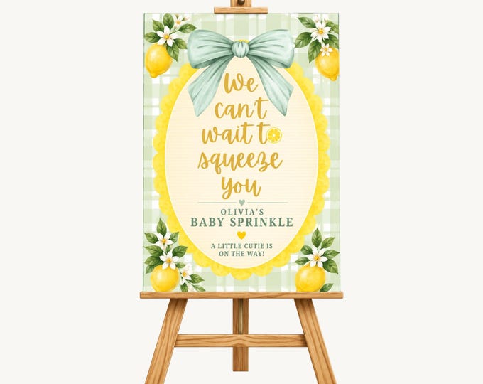 We Can’t Wait to Squeeze You Baby Sprinkle Welcome Sign – Green