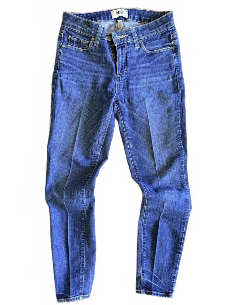 Anthropologie Paige Verdugo Crop Blue Denim Jeans image 1