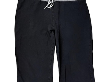 Y2K G-W Schwarze Gaucho-Yogahose, weites Bein, Capri, Damengröße XL