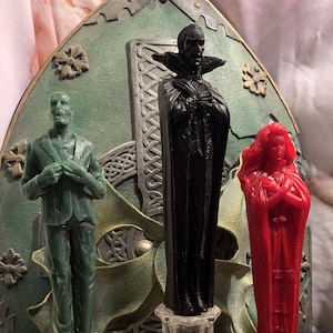 Free USA Shipping Dracula Vampire OR Zombie Beeswax Taper Candle Choice of Style And Color