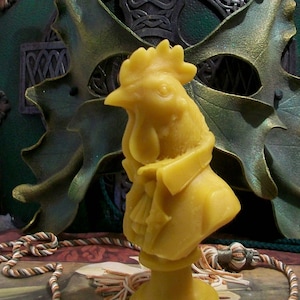 Free USA Shipping Rooster Chicken Bust Beeswax Candle