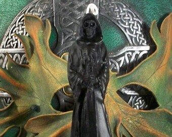 Free USA Shipping Santa Muerte Lady Death Grim Reaper Black Beeswax Candle