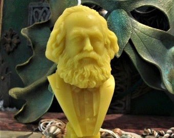 Free USA Shipping Beeswax Karl Marx Bust Candle Larger Size 5" Tall