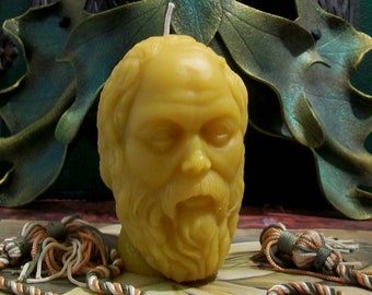 Free USA Shipping Beeswax Socrates Bust Greek Philosopher Candle Choice Of Color