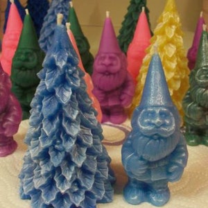 Free USA Shipping Woodland Gnome With Tree Beeswax Candle Set image 3