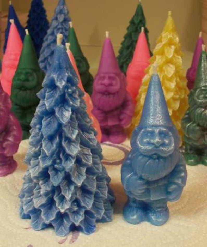 Free USA Shipping Woodland Gnome With Tree Beeswax Candle Set image 3