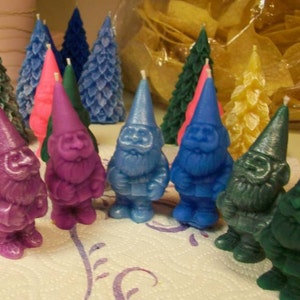 Free USA Shipping Woodland Gnome With Tree Beeswax Candle Set image 2