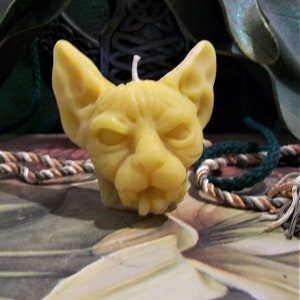 Free USA Shipping Sphynx Devil Demon Cat Head Candle SMALL Choice Of Color