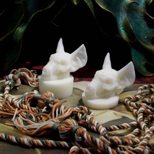 Free USA Shipping Bat Skull Bat Head Beeswax Candle Set of 2 Choice of Base image 1