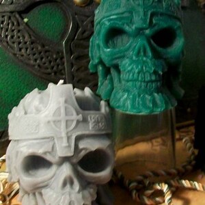 Free USA Shipping Celtic Skull Beeswax Candle image 3