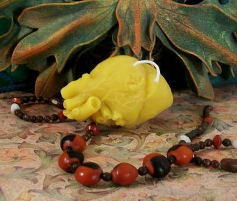 Free USA Shipping Medium Heart Beeswax Candle image 4