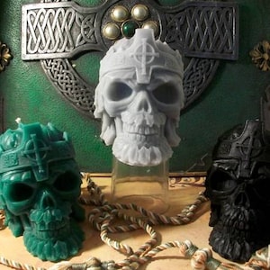 Free USA Shipping Celtic Skull Beeswax Candle image 1