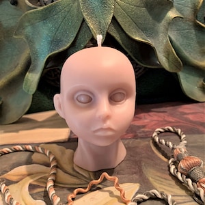 Free USA Shipping Creepy Baby Doll Head Beeswax Candles Choice Of Color