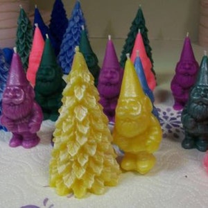 Free USA Shipping Woodland Gnome With Tree Beeswax Candle Set image 5