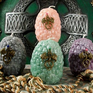 Free USA Shipping Dragon Egg Beeswax Candle Choice Of Color With Dragon Charm #1