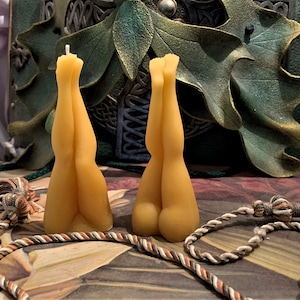 Free USA Shipping SMALL Female Legs Beeswax Candle Choice Of Color 4&quot; Tall