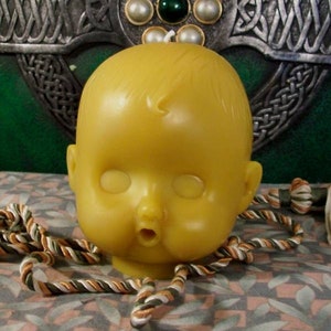 Free USA Shipping Baby Head Beeswax Candle Medium Size Choice Of Color Creepy Baby