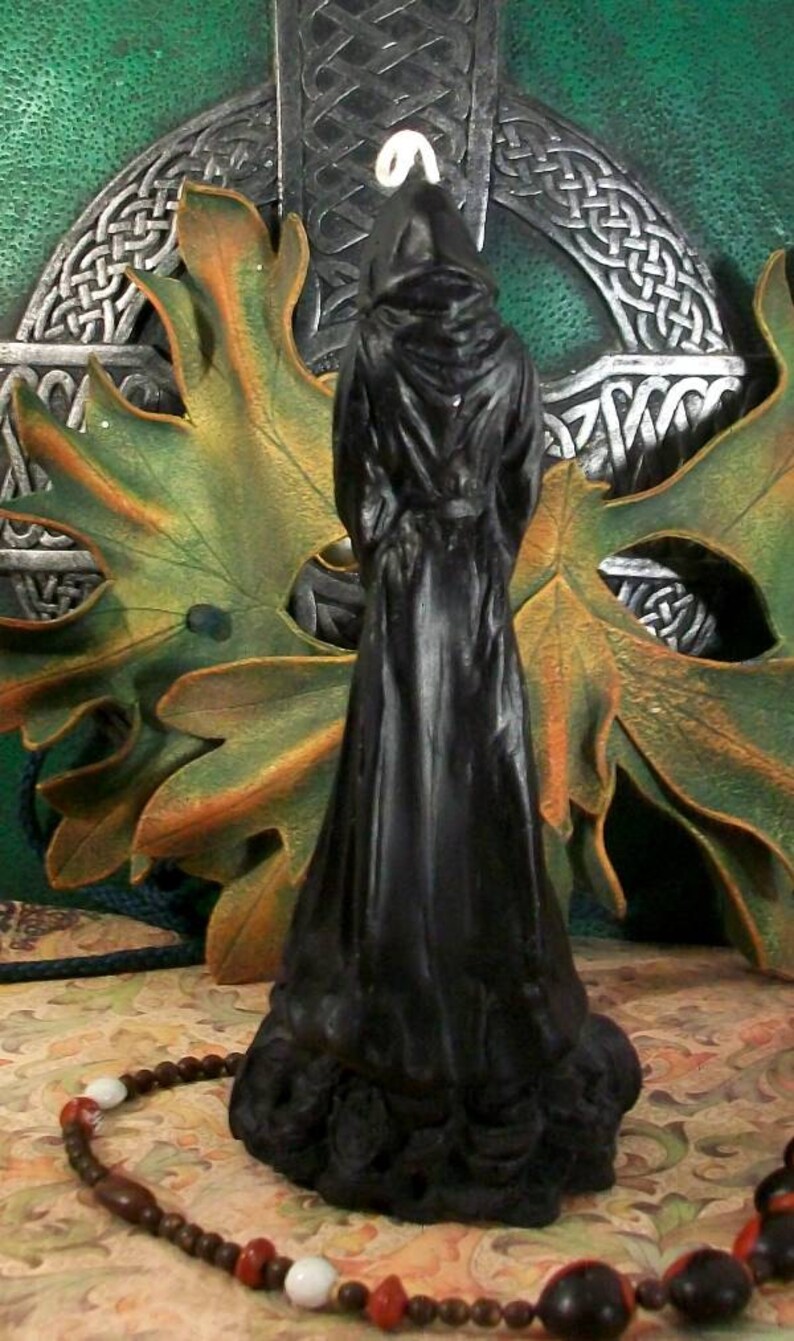 Santa Muerte Lady Death Grim Reaper Black Beeswax Candle Etsy