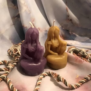Free USA Shipping Set of 2 Athena Ceridwen Minerva Beeswax Candle Celtic Goddess Pagan Hoodoo Wicca Candle