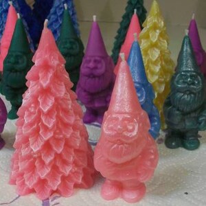 Free USA Shipping Woodland Gnome With Tree Beeswax Candle Set image 4