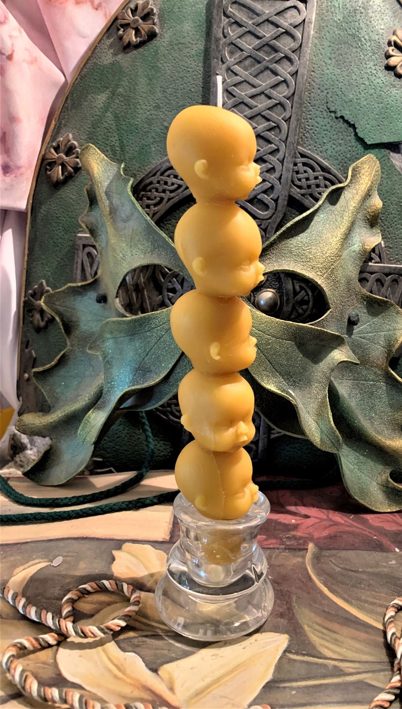 Free USA Shipping Small Baby Head Taper Beeswax Candle Choice Etsy