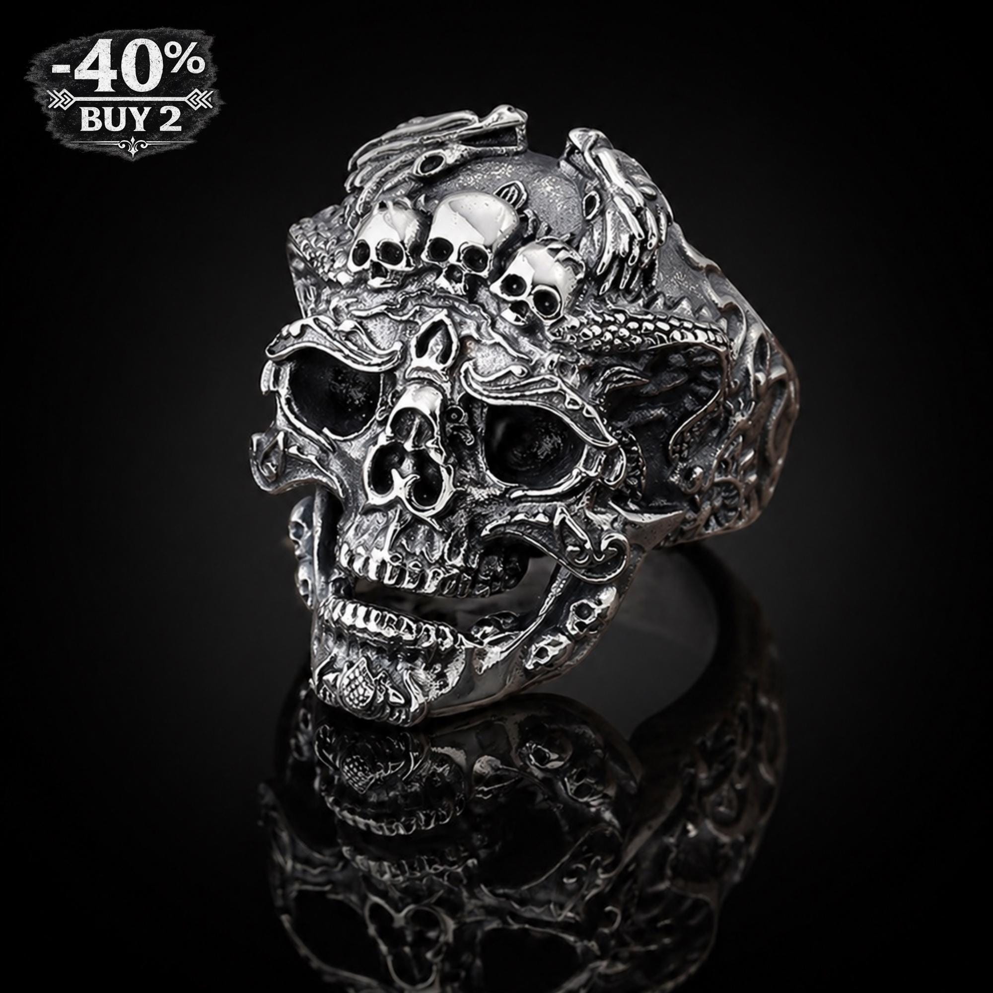 Red Eye Skull Ring - Etsy