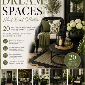 Outdoor Mood Boards Collection | Porch, Patio, Entryway Decor Inspiration (Digital PDF)
