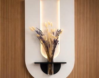 Wall Vase Sconce with LED Light, Minimalist Wall Fixture