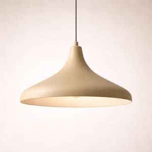 Dome Pendant Light with Color Options, Modern Hanging Ceiling Lamp, Minimalist Lighting Fixture Beige