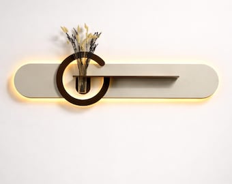 Modern Wall Sconce with Integrated LED Light and Vase, Minimalist Ambient Fixture