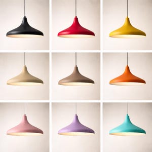 Dome Pendant Light with Color Options, Modern Hanging Ceiling Lamp, Minimalist Lighting Fixture image 1