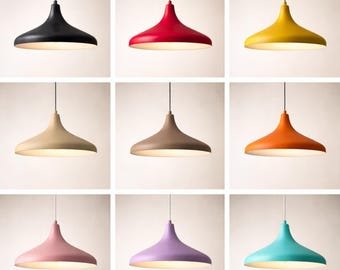 Dome Pendant Light with Color Options, Modern Hanging Ceiling Lamp, Minimalist Lighting Fixture