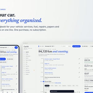 Car Maintenance Tracker App | Vehicle Service Log, Fuel Log, Repairs, Expenses & Reminders | Offline Digital Car Logbook