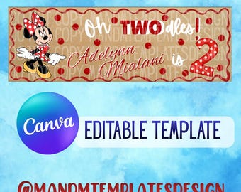 Minnie Mouse "Oh Twodles" Birthday Banner (Digital Download)