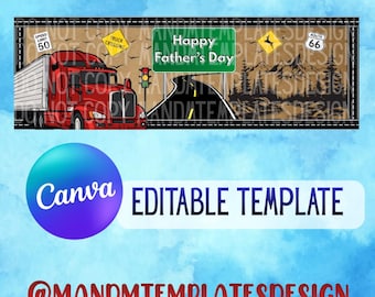 Trucking Fathers Day Banner English and Spanish