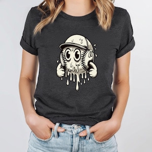 Nervös basebollsvettig dropp PNG SVG, basebolltröja och kepsdesign, glassdroppstil, sportlivsstilssublimering