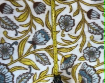 Sokken fleece blauwe bloemen ontwerp gemaakt op bestelling maten 5-14