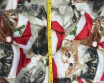 Sokken fleece kerstkatje ontwerp gemaakt op bestelling maten 5-14 wm. & heren