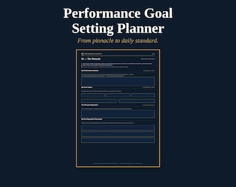 Goal Setting Planner | Yearly, 90-Day, Weekly Performance System | Fillable Printable PDF | Identity-Based Method